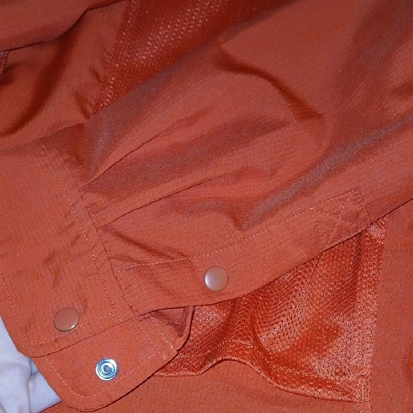 Duluth Trading Co Bright Orange Casual Button-Down Shirt - Picture 4 of 6